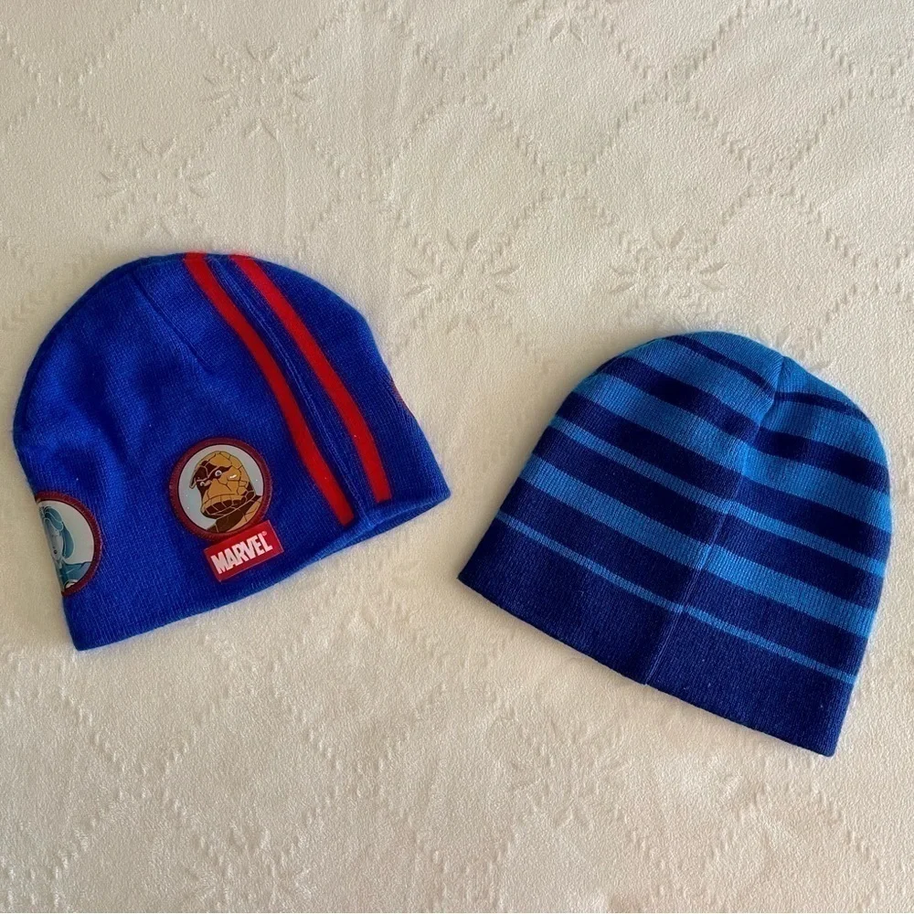 NWOT, FANTASTIC FOUR & NINTENDO, BOYS SOCK HATS. ONE SIZE.
